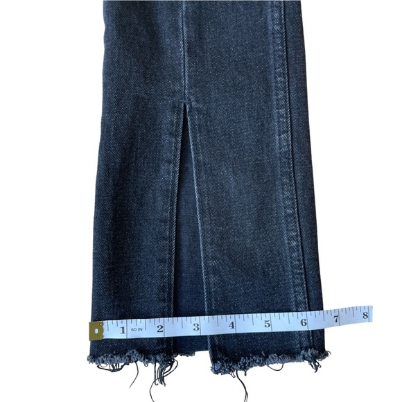 Abercrombie & Fitch Black High Rise Jeans Flared Split Hem Edgy Modern - Size 25 - Picture 10 of 15